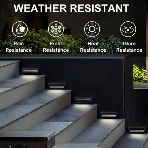 120V 6W IP65 Non-dimmable 4000K (1 Pack) ZONK Outdoor Indoor Step Lights, Line Voltage LED Landscape Stairway Lights
