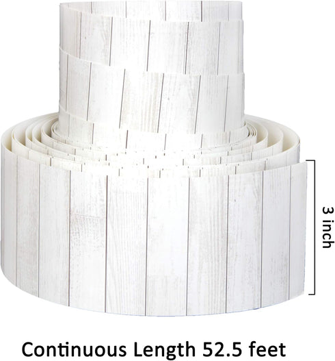 Youngever 52.5 ft Bulletin Board Borders, White Wood Design for Classroom Decoration