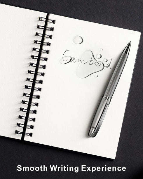 Cambond Ballpoint Pens Black Pens - Bulk Pens Metal Pen for Journaling Gift Business Men Police Flight Attendants 1.0 mm Medium Point Nice Pens, 3 Pens with 6 Refills (Gun Black) by Cambond