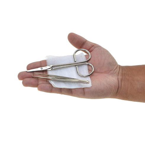 Dealmed Sterile Suture Removal Kit - Includes Suture Removal Scissors, Forceps, Gauze Sponge - Ideal for Hospitals and