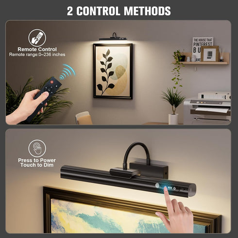 15.7'' 9000mAh Picture Lights for Wall with Motion Sensor, Rechargeable Battery Operated Poster Lights for Paintings