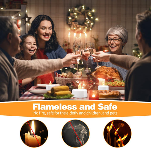 KOABY 12/24/50/100/200/400 Pack Battery Operated LED Tea Lights