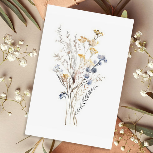 WEIZHEN 20-Pack 4x6 Watercolor Wildflowers Blank Greeting Cards with Envelopes - Blank Cards for Personalized Messages