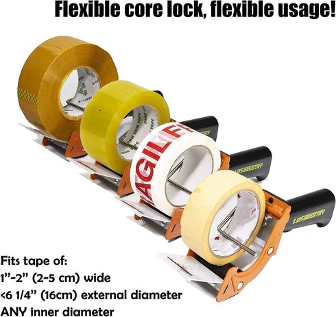 Rapid-Replace Packing Tape Dispenser Gun with Extra Blade, 2 in (50mm) Lightweight Ergonomic Heavy Duty Cutter