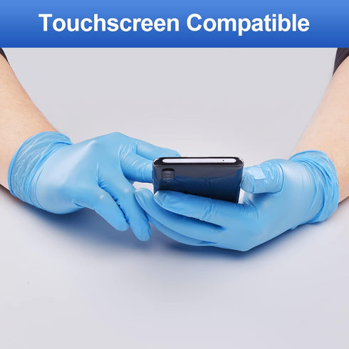 Schneider Blue Vinyl Synthetic Exam Gloves, Medium, Box of 50, 4-mil, Powder-Free, Latex-Free, Non-Sterile