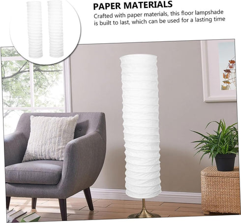 2pcs VALICLUD Elegant Paper Floor Lamp Shade for Decor Aesthetic Farmhouse Style Lamp