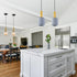 AOJUNSANSAN 2 Pack Mid Century Smoke Gray Glass Pendant Light Fixture Brushed Gold Pendant Lights Kitchen Island Modern