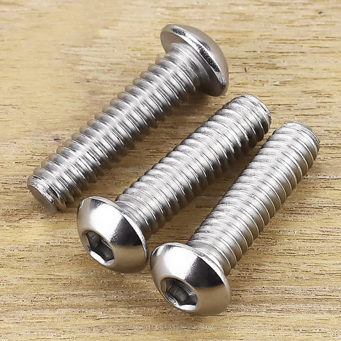 1/4-20 x 1 Button Head Socket Cap Bolts Screws, 304 Stainless Steel 18-8, Pack of 25, Allen Hex Drive
