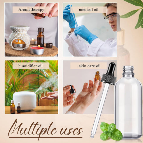 Lallisa 48 Pcs Glass Dropper Bottles - Eye Dropper Dispensers with Long Pipettes, Funnels, and Labels for Essential Oils