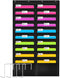 Godery Folder Pocket Chart (Black) - 20 Pocket Chart Wall Organizer for School, Home, Office