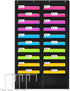 Godery Folder Pocket Chart (Black) - 20 Pocket Chart Wall Organizer for School, Home, Office