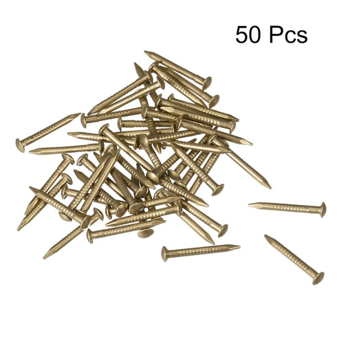 uxcell Small Tiny Brass Nails 1.2x12mm for DIY Decorative Pictures, Wooden Boxes, Household Accessories, 50pcs