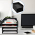 Wenqik 6 Pcs Stackable Paper Trays, Rectangular Plastic Desk Tray Holder for Document Organizer in Black