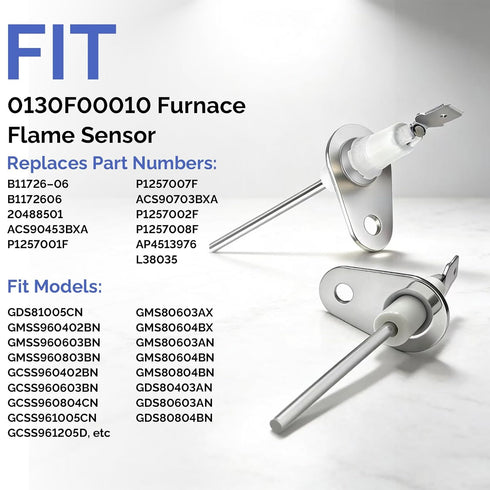 YESSYMAN 2 Pack 0130F00010 B1172606 B11726-06 P1257001F 20488501 Flame Sensor for Furnace, Furnace Flame Sensor