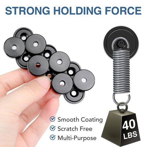 40lbs Countersunk 12 Pack MIKEDE Magnets, Strong Magnet with Holes, Black Industrial Rare Earth Neodymium Magnet Heavy