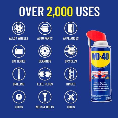 WD-40 Pack, 2 12oz 11oz (Pack 2) Multi-Use Product & Specialist Silicone Lubricant Combo Smart Straw Sprays Ways