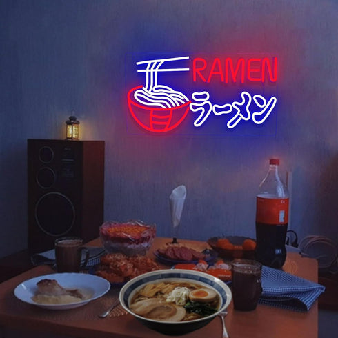 Dimmable Ramen Neon Sign Japanese Noodles Neon Light for Wall Decor LED Ramen Light Up Signs USB Powered Food Shop Neon