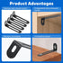 Sorcristy 8 2 90 2.76" 0.59" Adjustable Right Angle Brackets Pcs Metal L Bracket Black L-Shape Shelf Bracket with Slots