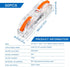 50 Pcs Compact Lever Wire Connector Assortment, Single Wire Splicing Connectors for 28 - 12 AWG (Clear, Orange)