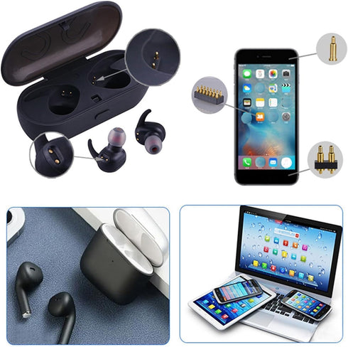 2 Pair Magnetic Bend Pogo Pin Connector: 2/3/4/5/7/8 Pin 2A Magnetic Connector Male+Female for DC Charge Power Socket
