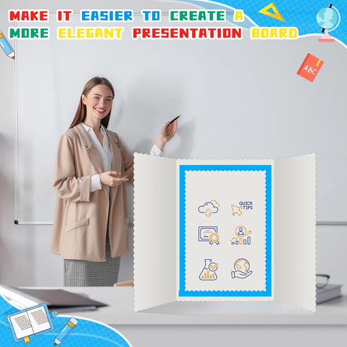 Henoyso Science Fair Board Supplies 100 Pcs 80 Trim Scalloped Borders 20 Project Printable Adhesive Paper