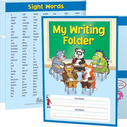 Really Good Stuff My Writing Tri-Fold Student Folders - Set of 12 - 3-Pocket