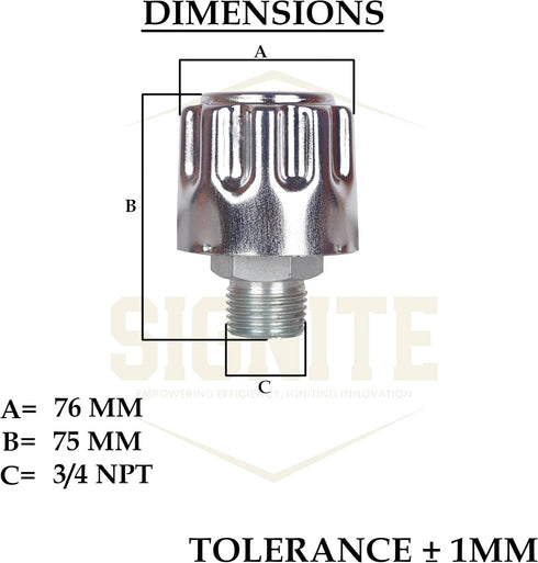 Hydraulics Breathers Cap 3/4", the Breather Tank Oil Cap,Metal Vent Breather Cap for Reservoir Tank Filter with 40 Micron Filtration Threaded Chrome Steel Alloy 3/4 NPT(3/4") by SIGNITE