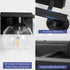 Set 2, Set E26 Bathroom Sconces of Black Wall Sconces of Two, Bathroom Vanity Light with Clear Glass Shade, Modern Wall