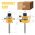 2Pcs Set 1/4 Inch Newdeli Shaker Rail and Stile Router Bit Shank Tongue and Groove Router Bits Professional Carbide