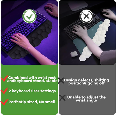Set Ergonomic Wrist Rest for Keyboard and Mouse, Soft Memory Foam Cloud Keyboard Stand Pad with Wrist Rest