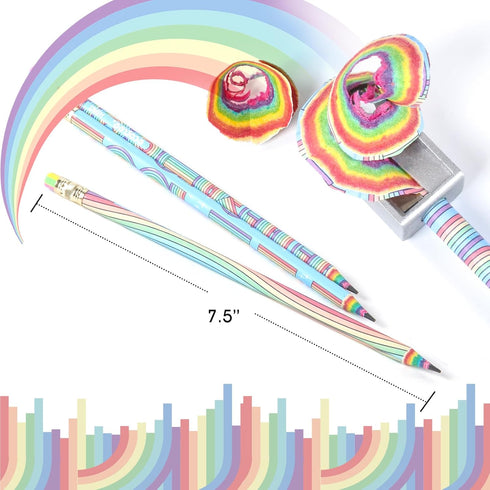 ECOTREE Pencils #2 Sharpened for Kids, Cute Rainbow Pencils, Back to School, 12 Count