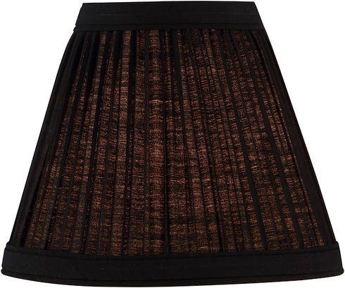 Aspen Creative 33122-2 3" 6" 5" 2 Pack Small Pleated Empire Shape Chandelier Clip-On Lamp Shade, Black, Top x Bottom x