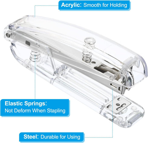 PATIKIL Acrylic Stapler Set, Portable Manual Effortless Desktop Stapler with 2000 Pcs 24/6 Staples for Home Office