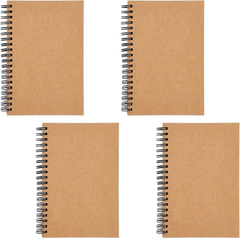 Spiral Bound Graph Paper Notebooks, 50 Sheets A5 Journal (5 x 7 In, 4 Pack)