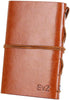 EvZ Leather Writing Journal Notebook, 5 Inches Vintage Nautical Spiral Blank Diary, Unlined Paper, Brown