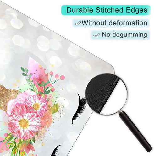 Floral Unicorn Gifts Mouse Pad Mat – Cute Unicorn Face Teacher Desk Accessories for Women