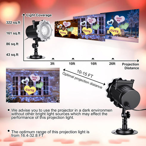 Grinsvalley 6 Easter Projector Light Outdoor LED Passover Projector Light with Film Slide Holiday Waterproof Landscape