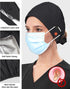 2 4 Pcs Satin Lined Scrub Cap Nurse Hats for Women Men Buttons