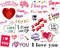 Seasonstorm Red Heart I Love You Words Aesthetic Scrapbook Collage Paper Journal Stickers for Craft Art Supplies