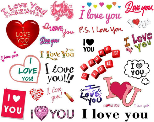 Seasonstorm Aesthetic Diary Travel Journal, I Love You Words Paper Stickers Scrapbooking Stationery Flakes (PK432)