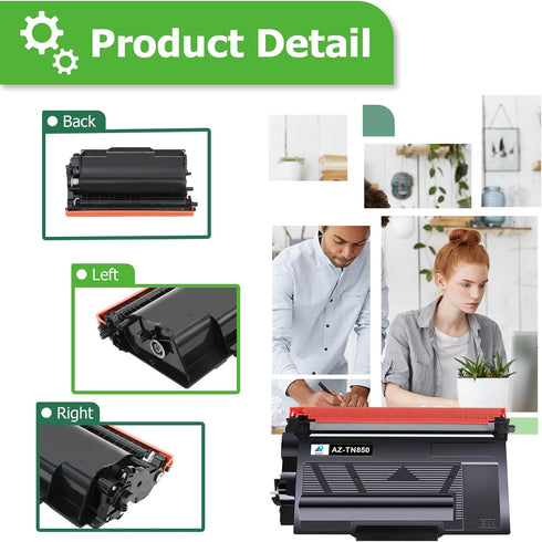 Aztech Compatible Toner Cartridge Replacement for Brother TN 850 TN850 TN-850 TN820 TN-820 (Black, 2-Pack)