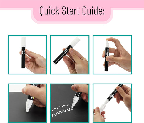 4 Pack, 8x Mr. Pen- Liquid Chalk Marker Pen, Labels, White Non-Toxic Odorless Chalk Markers, Dual Reversible Chisel