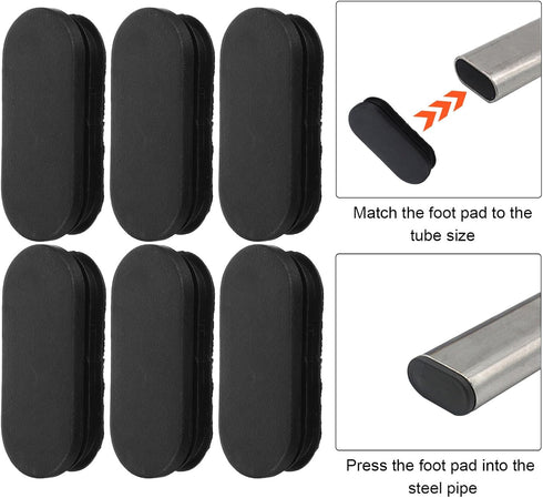 20pcs 30x70mm Balacoo Oval Chair Leg End Caps Floor Protectors Plastic Covers for Patio and Indoor Tables Chairs Oval