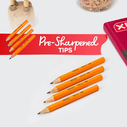 XFasten Golf Pencil without Erasers, Bulk 200-Pack #2 HB Presharpened Mini Pencils for Kids School Games