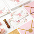 50 Pack 4 6 Inch FYSUIMU Baby Shower Thank You Card Pink Floral Clothes Greeting Card Foil Gold Flower Boxed Blank Note