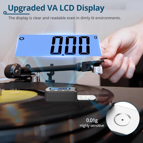ALLmeter Setup 0.01g High-Precision Digital Stylus Force Gauge for Turntable Accuracy, VTA Ruler, Overhang Protractor