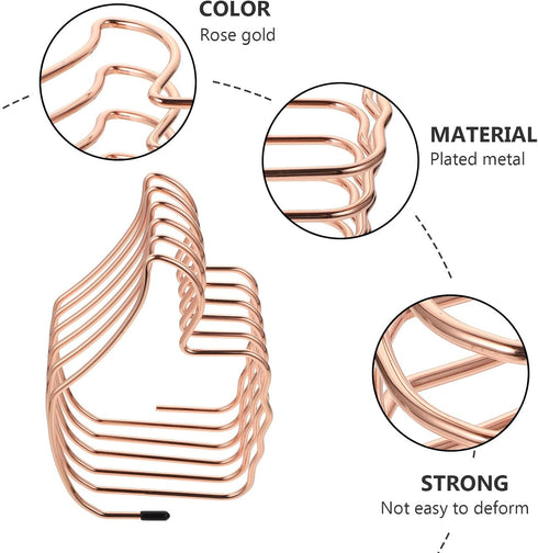 SUPVOX Rose Gold Metal Stretchable Bookend Desk Book Organizer Thumb-Shaped Book Stand Document Rack for Office