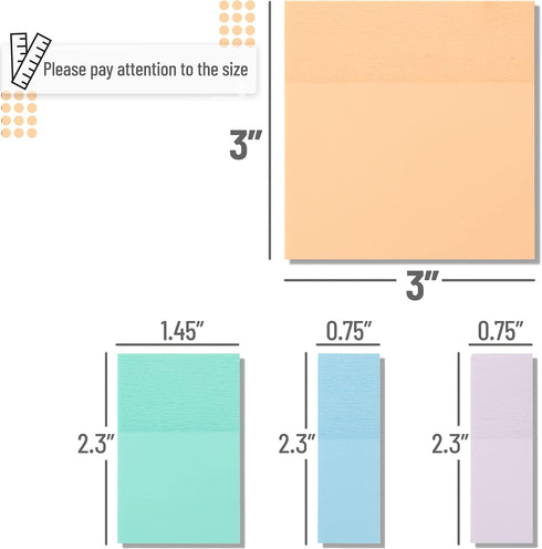 Mr. Pen Transparent Sticky Notes, 200 pcs, Pastel Colors, See Through Sticky Notes for Annotation and Bible Journaling.