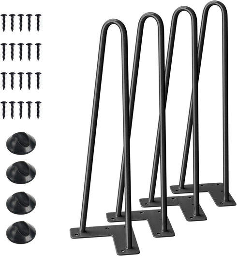 SMARTSTANDARD 16" Hairpin Furniture Legs, Metal Home DIY Projects for Nightstand, Coffee