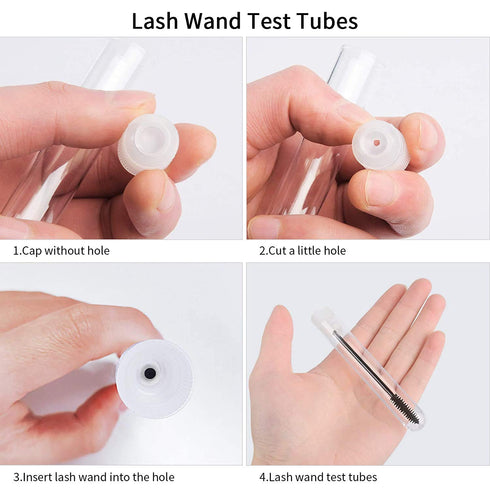 Joyclub 50pcs 12x100mm Clear Plastic Test Tubes with Caps for Scientific Experiments, Halloween, Christmas Party